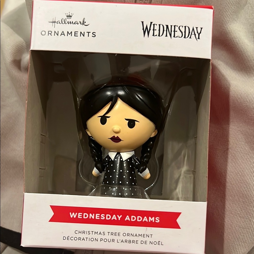 Hallmark Black Holiday Ornament featuring Wednesday Addams